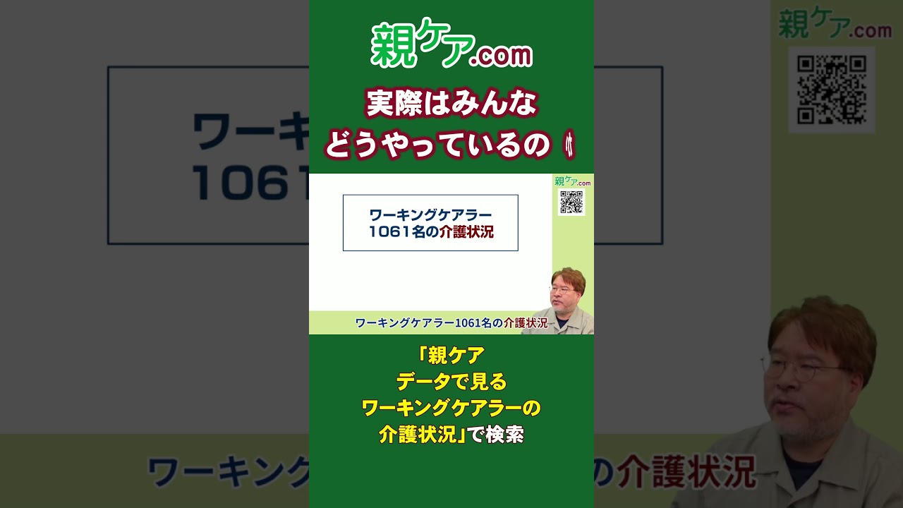 【2026年 最新調査】データで見るワーキングケアラーの介護状況は？～就労世代1061人が回答#Shorts