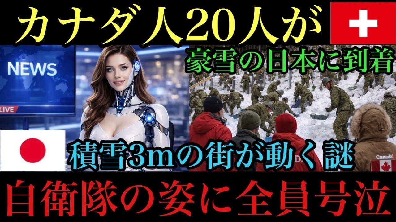 【外国の反応】積雪3mの日本に来たカナダ人20人が震えた…自衛隊が夜通し除雪する姿に号泣「僕らの国では絶対に見られない」