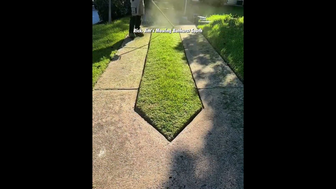 Professional edging and brush cutting before the final mow