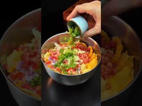 Crispy Tangy Chip Chaat 🌮 #asmr #recipe