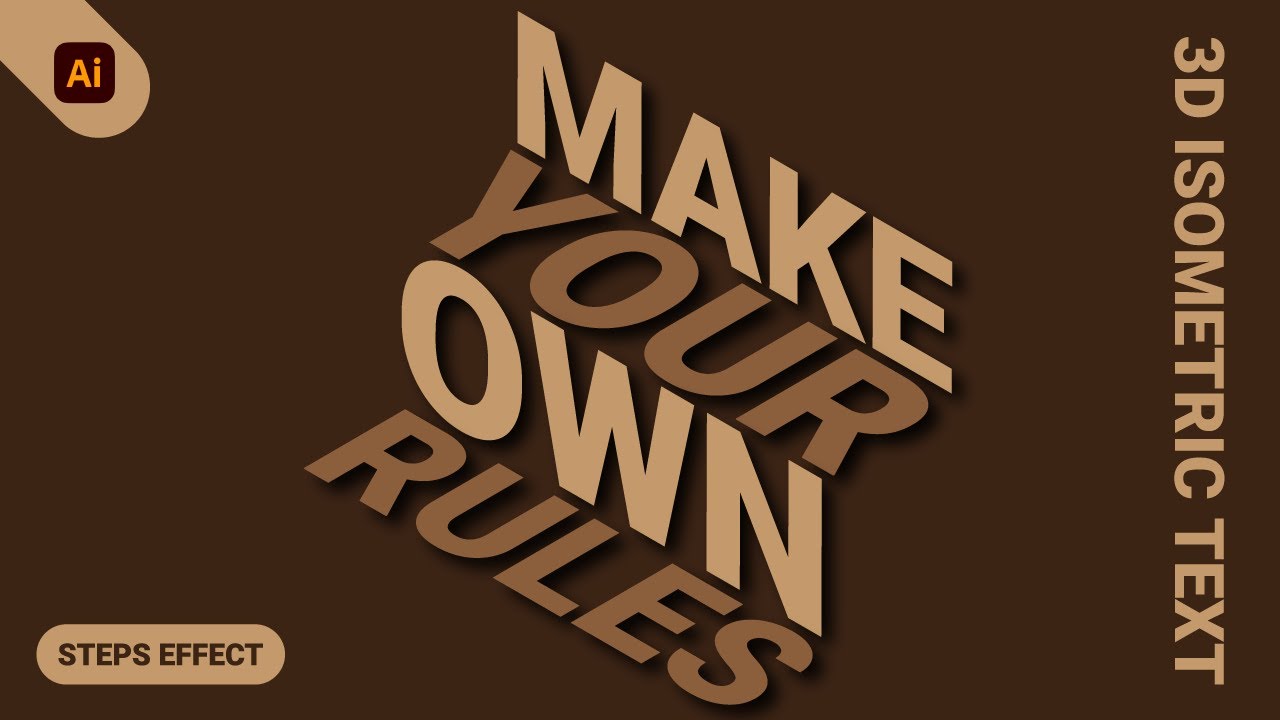 Steps Effect in Illustrator | 3D Isometric Text | Text Effect - YouTube
