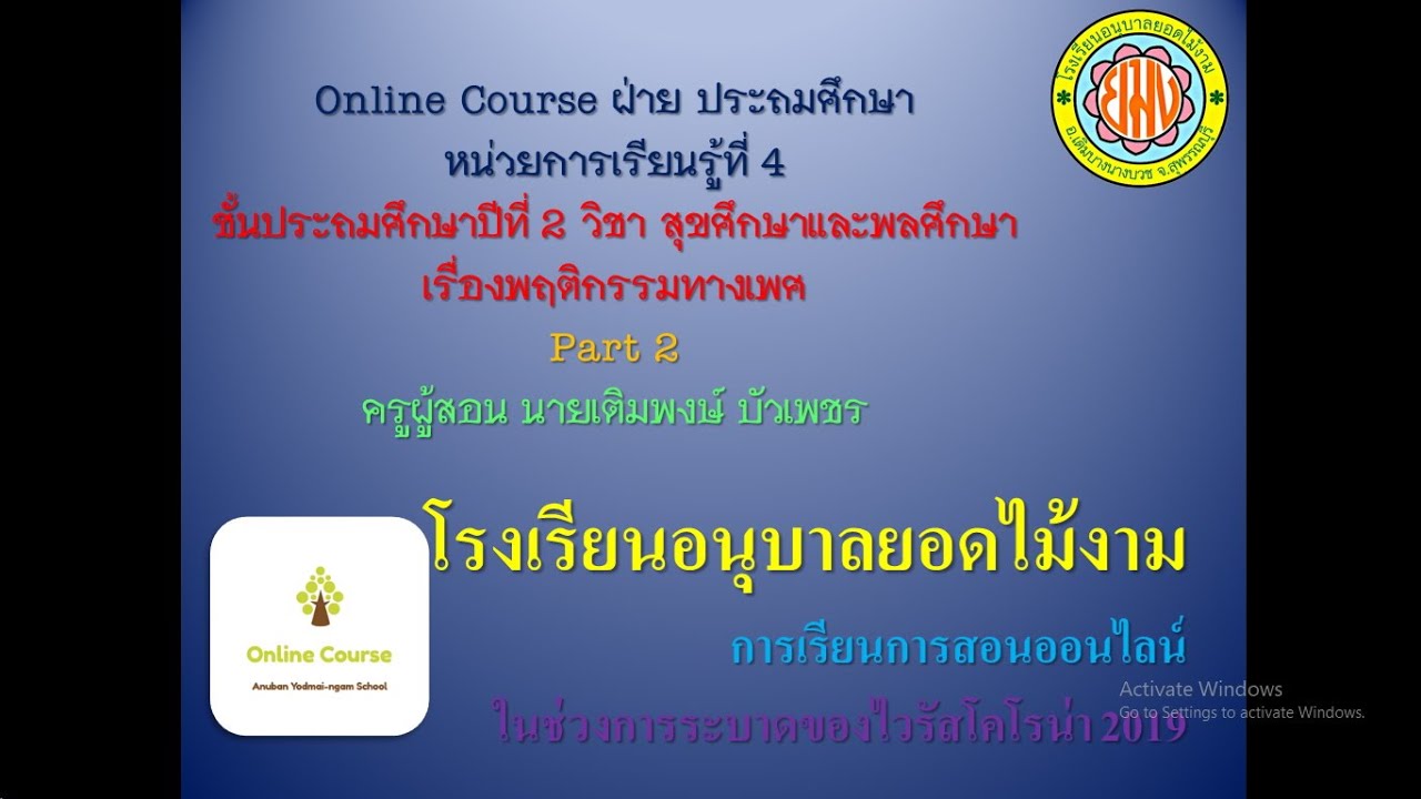 สุขศึกษา ป2 หน่วยการเรียนรู้ที่ 4 เรื่องพฤติกรรมทางเพศ part 2 ครูเติมพงษ์ บัวเพชร