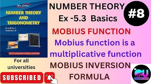 Ex - 5.3 Basics Number Theory || Mobius Function || Mobius Inversion Formula | Ch - 5 Number Theory|