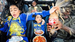 I TRICKED RELLA TO DO COCA COLA VS MENTOS IN A CAR! *GONE WRONG*