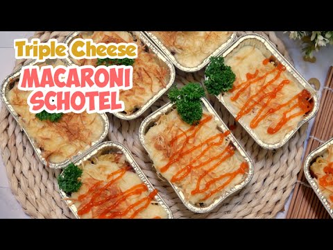 BAKED MACARONI SCHOTEL | Triple Cheese Macaroni Schotel