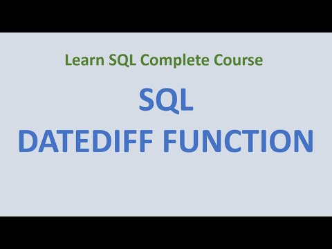 ვიდეო: რა არის datediff ფუნქცია SQL-ში?