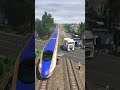 INSANE! Truck Runs The Gate Nearly Hit By 2 Fast Trains! 😱 #railway #railroad #train #railtrack