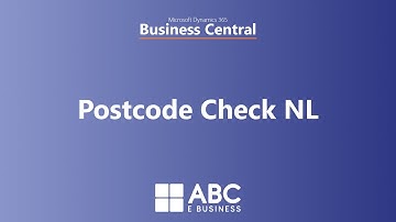 Postcode Check NL - Microsoft Dynamics 365 Business Central