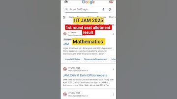 1st round seat allotment result iit jam 2025 #iitjam2025 #iit #iitkharagpur #iitkgp #iitmotivation