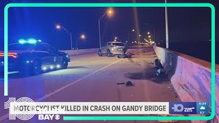Motorcyclist dies after being thrown into water during crash on Gandy Bridge