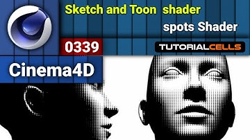 0339. Sketch and Toon spots Shader in cinema 4d