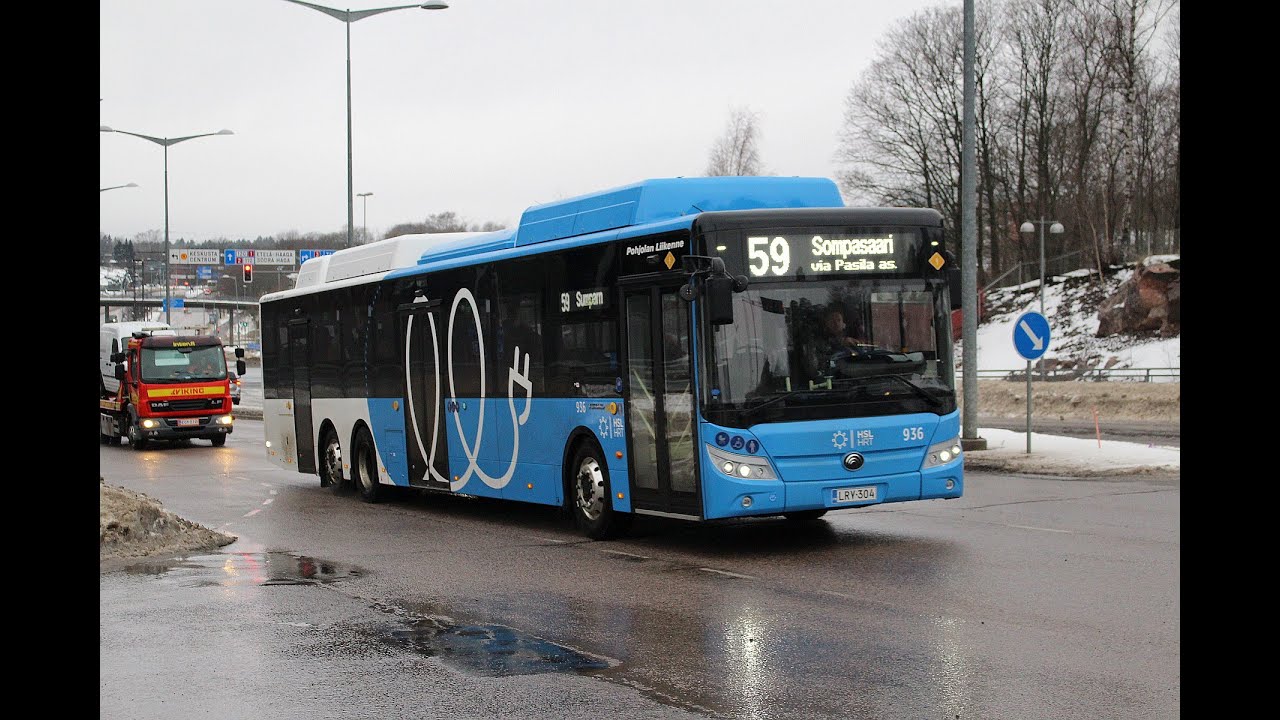 Ride PL #936 Yutong E15 from Pitäjänmäki Station to Konala 2023-04-05