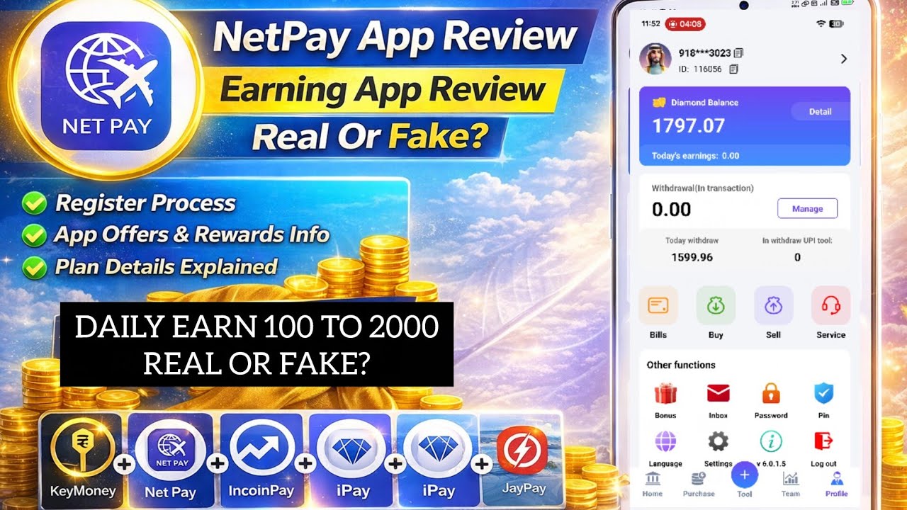 NetPay best earning app/ 1000 earn daily it possible?/