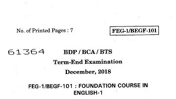 FEG-1-BEGF-101 Foundation Course In English-1 December2018