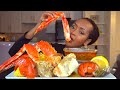 ASMR MUKBANG SEAFOOD BOIL KING CRAB اصوات الاكل الاكل البحري 