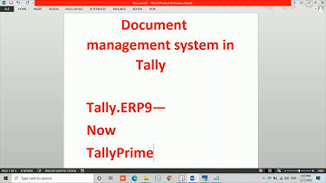 Document management system in Tally (Tally.ERP9 & TallyPrime)