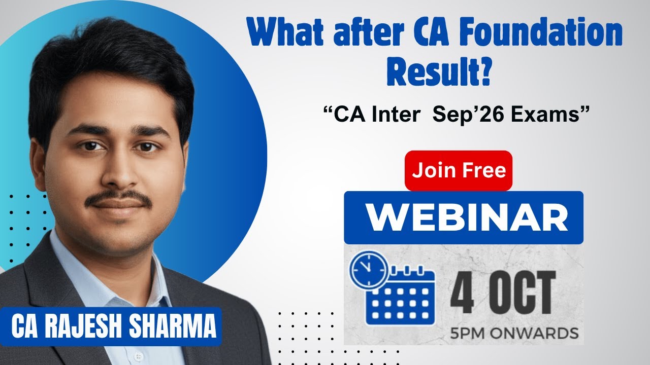 Free Webinar for CA Foundation Students | How to Start CA Inter ...