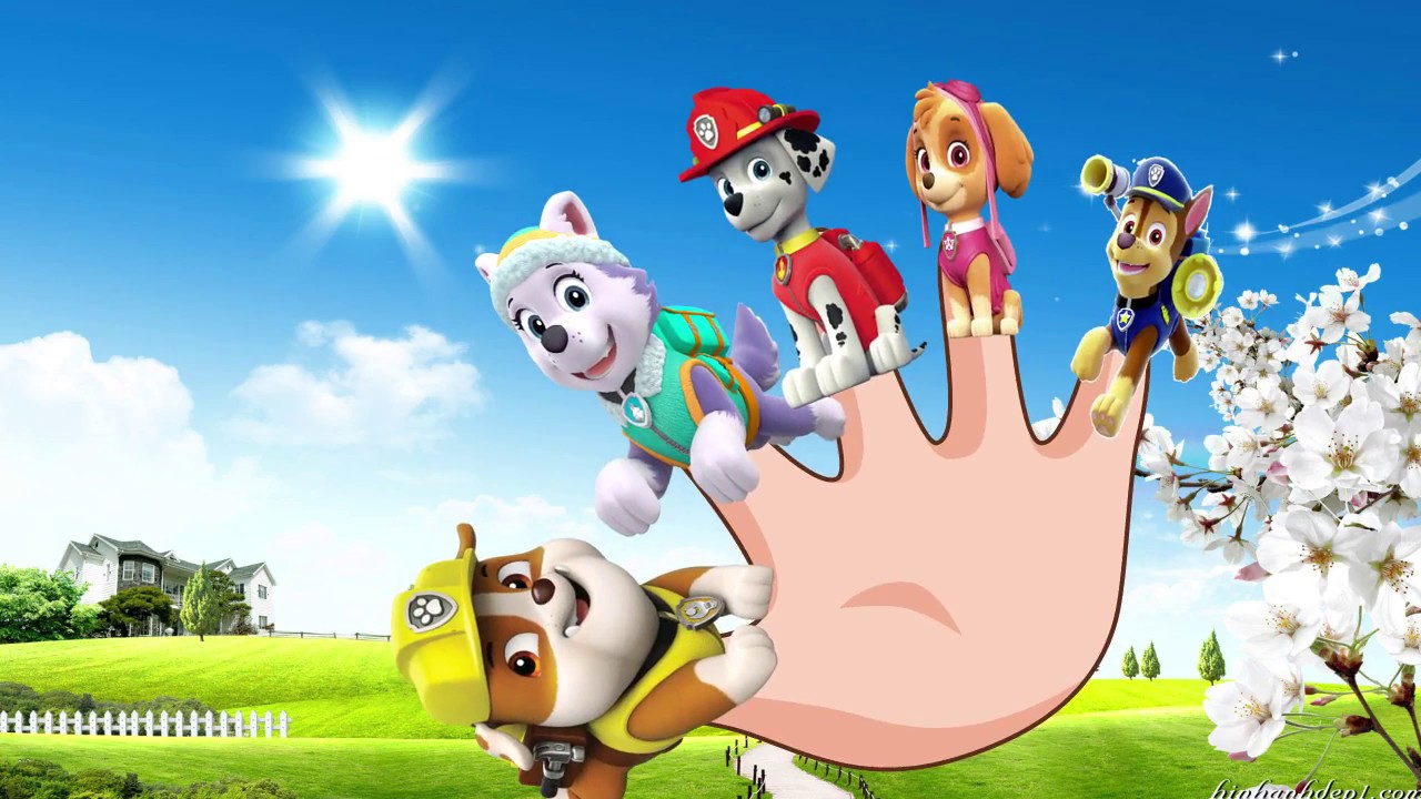 Paw Patrol Finger Family Songs With Wings fly Rubble,Everest,Marshall