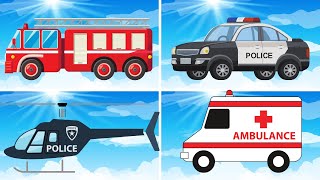 Emergency Vehicles Names and Sound -Trucks for Toddlers learning - 🚑 🚒🚓  #trucks #firetruck