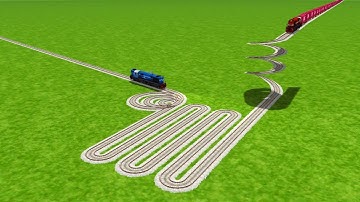 ALL TRAINS CROSSING SNAKE ROUND CIRCLE TRACKS RISKY RAILROAD TRACKS | beamng drive | train simulator