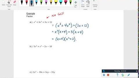 Chapter 5.1 - The Greatest Common Factor; Factor By Grouping