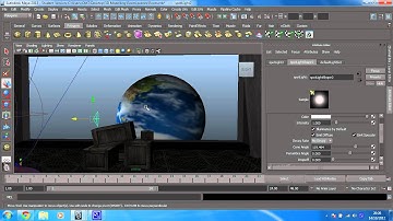 Learn Maya 2015: The basics - 33 -- Light the planet using a spot light