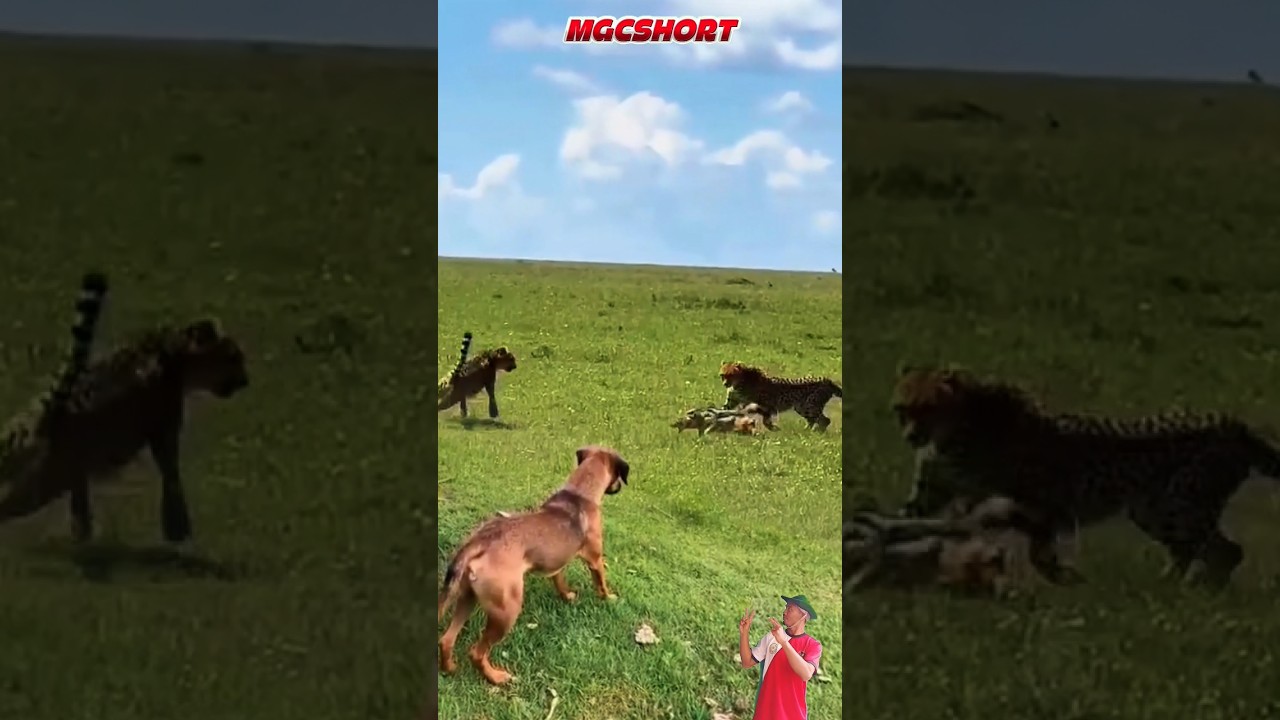 Dua Cheetah Memburu Hyena, Seekor Anjing Terus Menggonggong kencang 