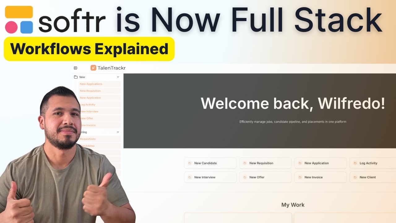 Подробное описание рабочих процессов Softr | Демонстрация автоматизации ATS (отправка уведомлений...