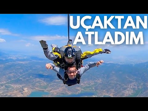 İZMİR'DE SERBEST ATLAYIŞ YAPTIM - 12,000 feet'te uçaktan paraşütle atladım. (SKYDIVING)