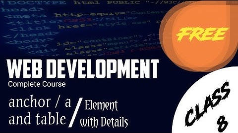 Anchor tag and html table with details Class 8th 2022