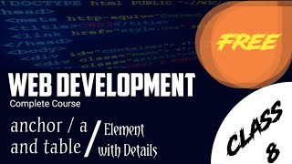 Anchor tag and html table with details Class 8th 2022