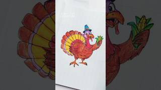 How to draw turkey 🦃 #art #drawing #using cheap pencil  colours