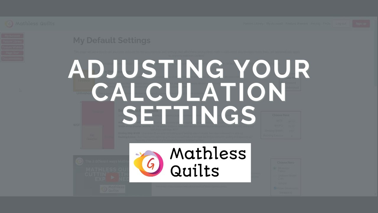 How to adjust your calculation settings in Mathless Quilts