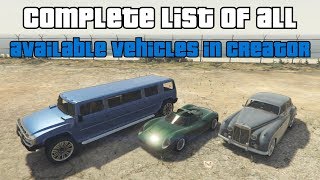 GTA 5 Online - All Available Vehicles in Creator Deathmatch (After Hours Update)