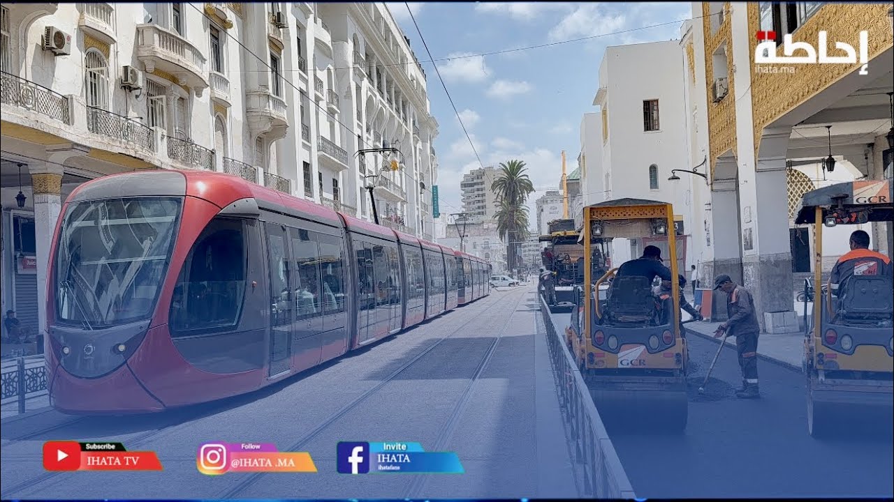 تقدم الأشغال لإعادة تهيئة شارع محمد الخامس بالدار البيضاء