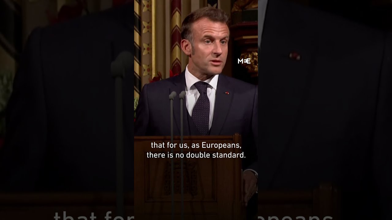 Macron Calls For Ceasefire In Gaza Without Any Condition During UK Visit Speech
