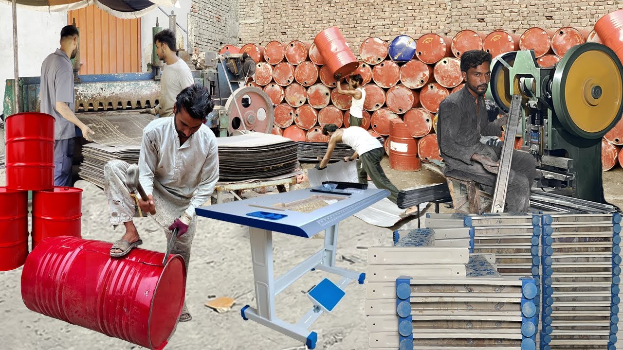 Incredible Process of Making Durable Sewing Machine Stands from Waste Metal Drums | How It's Made