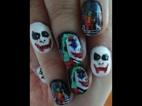 Joker nails halloween