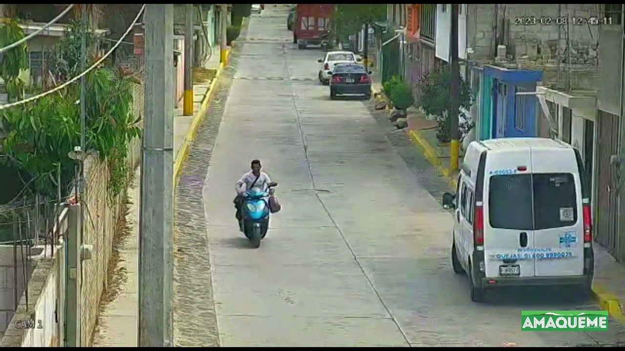 Así se robaron un motoneta  en TEMAMATLA, solo tardaron 7 segundos