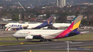 Asiana Airlines A380-841 Hl7640 - Arrival & Departure From Sydney