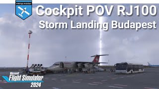 RJ100 Cockpit Storm Landing Budapest / FS2024