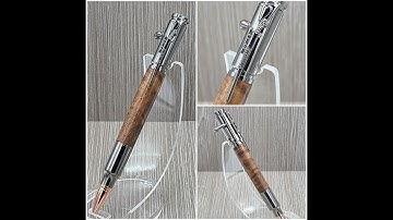 Turning a bolt action 30 cal bullet pen with a walnut pen blank