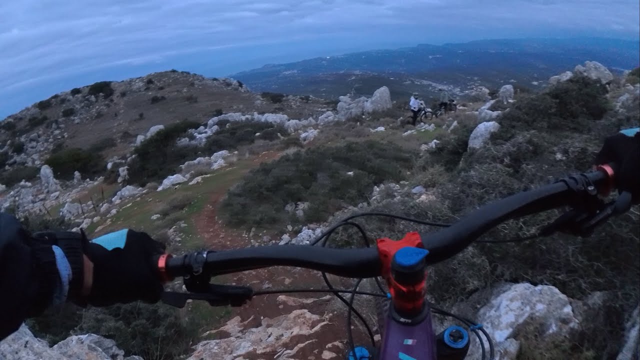 Karkana trail mtb at Giouhtas mountain on the twilight 16/01/2026