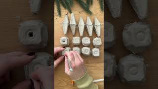 Egg Carton Bead Garland, #repurposed #diygarland #eggcarton #christmasdecor #diychristmasdecor