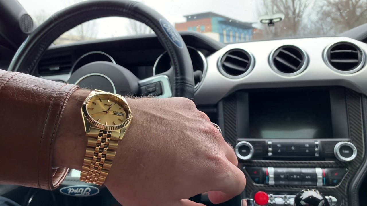 Review Seiko SGF206 Gold Tone Rolex Datejust Homage - YouTube