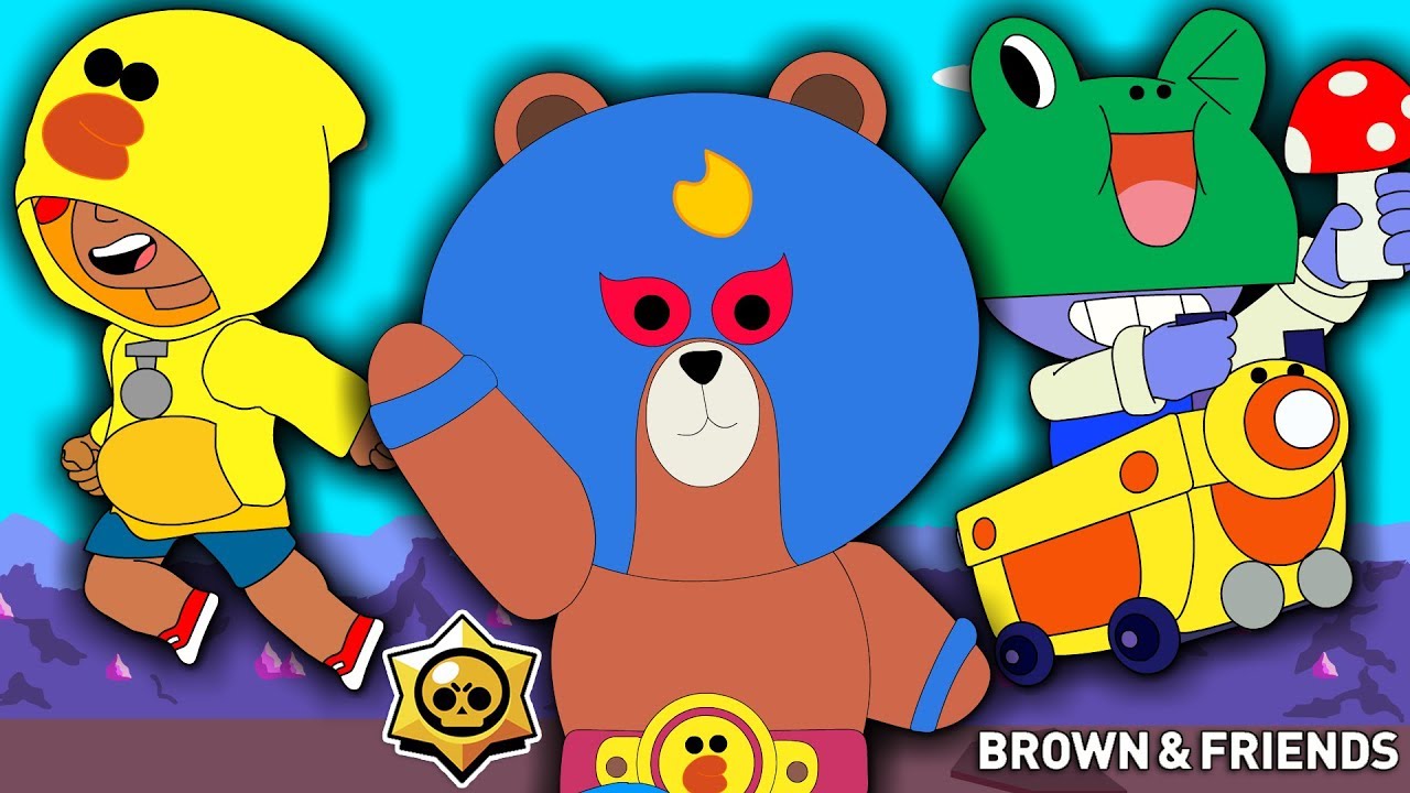 Brawl Stars X Line Friends New Skin Primo Leon Carl Youtube - line friends el brown brawl stars