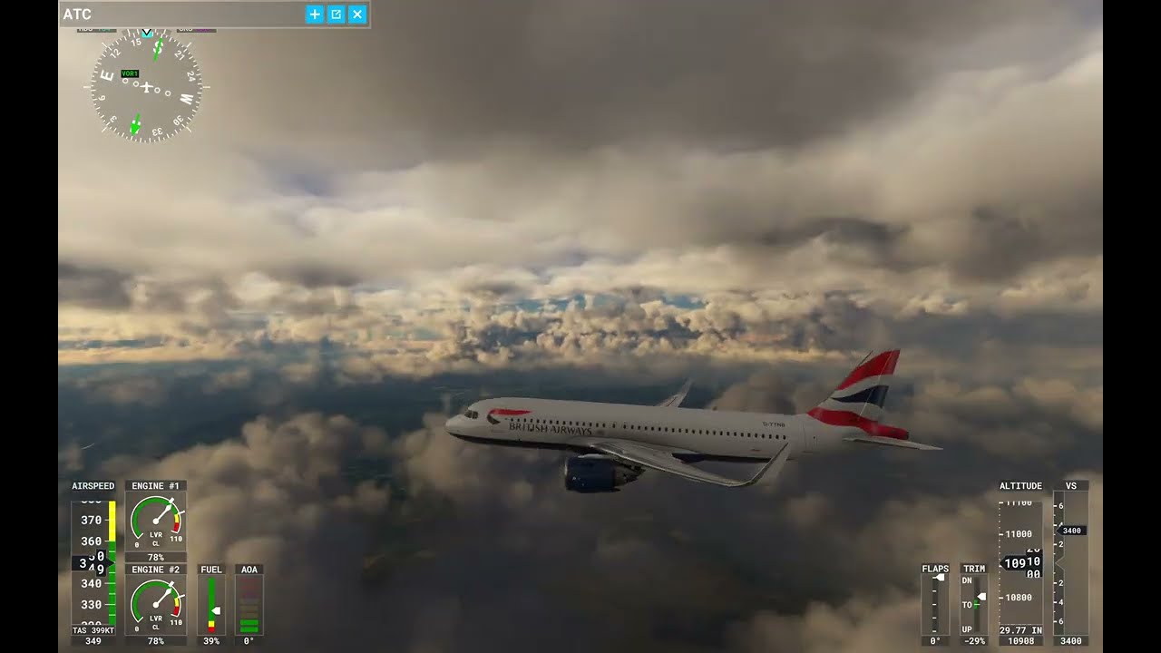 British Airways Airbus A320 take off from Edinburgh EGPH - MSFS20