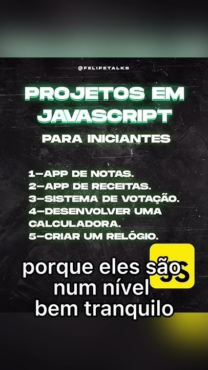 5 PROJETOS EM JAVASCRIPT PARA INICIANTES! - YouTube
