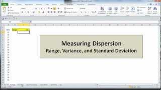 Excel Statistics 03 - Measuring Dispersion: Range, Variance, and Standard Deviation