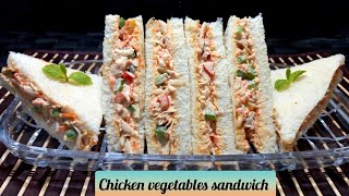 chicken vegetables mayo 😋 sandwiches | special Hi tea sandwiches 🥪|cold sandwich recipe